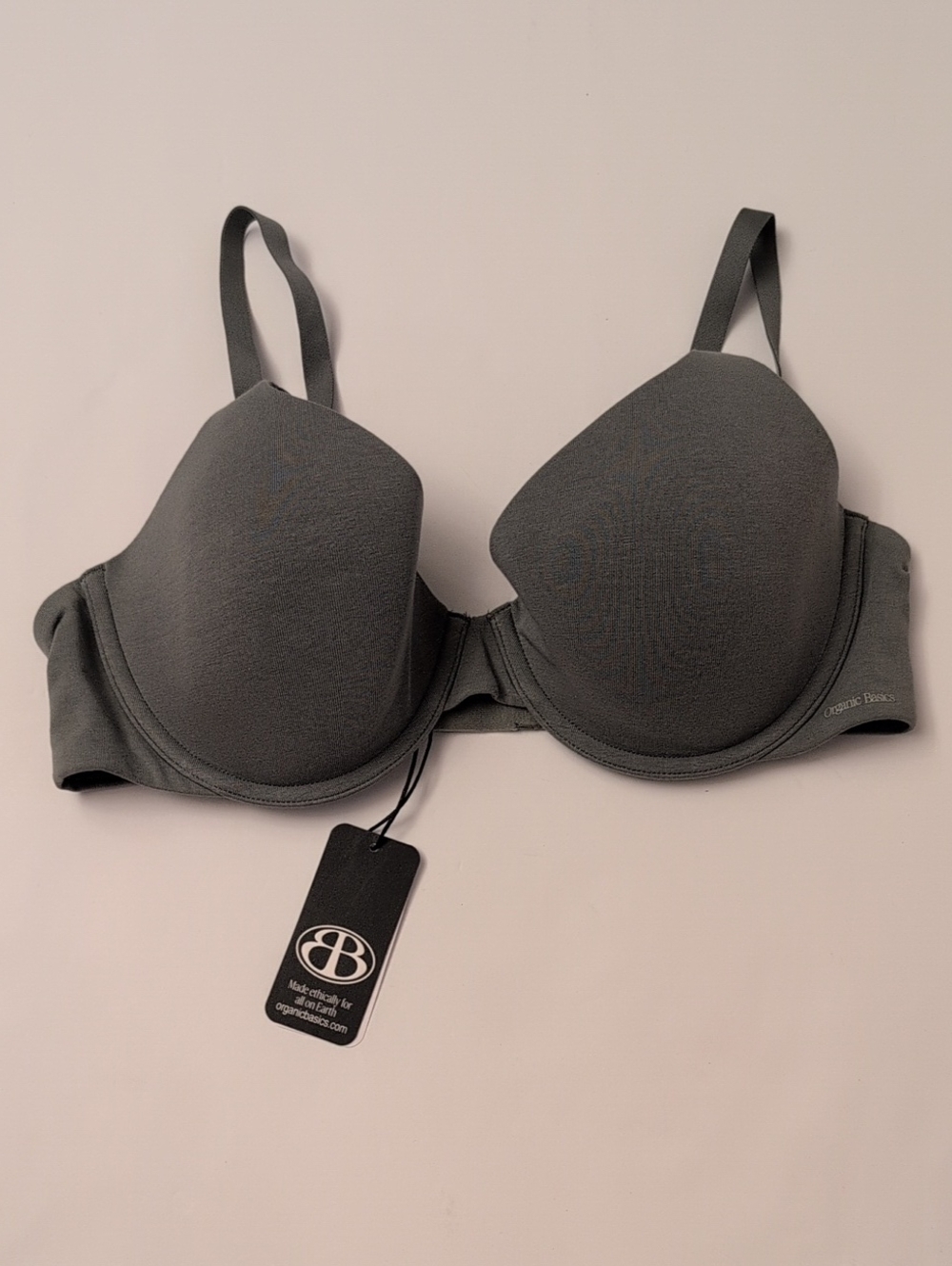 NWT Organic Basics Core Full Coverage Underwire Bra Seaweed Grey Green - 36C - Picture 2 of 10